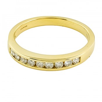 18ct gold Diamond half eternity Ring size O